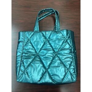 Victoria’s Secret Green Quilted Puffer Tote Bag